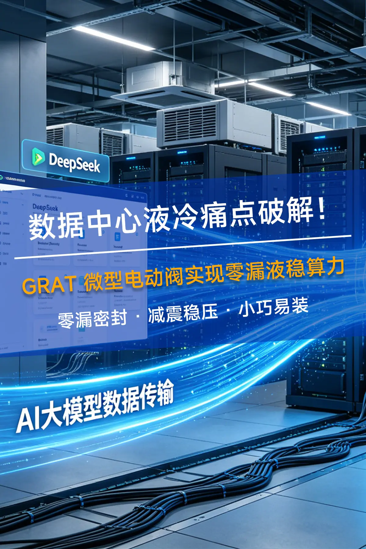 数据中心液冷痛点破解！GRAT 微型电动阀实现零漏液稳算力