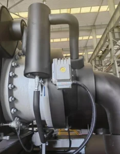 GRAT Guide Vane Motor in Industrial chiller unit side look