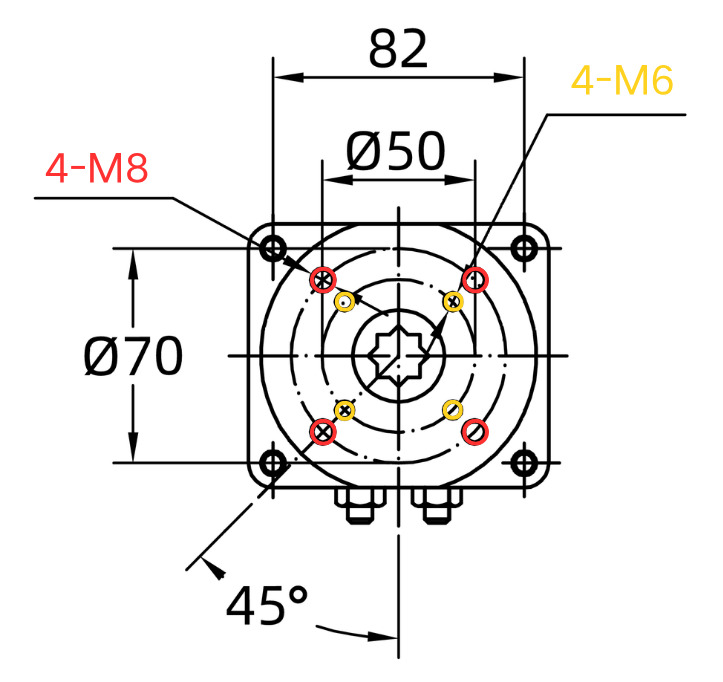 执行器图纸标注的螺纹孔尺寸8-M10是什么意思?螺栓选型和安装规范详解 5 4 M8